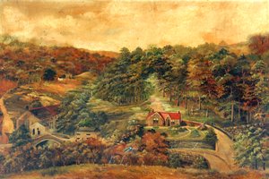 田舎の森の家と工場、1880年頃